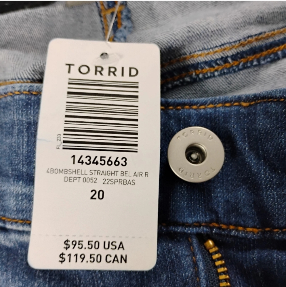 Torrid Feel The Fit Bombshell Straight Jeans Womens 20R  Premium Strech NEW $95 - Picture 5 of 16
